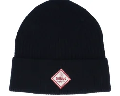 Cuff Beanies-Djinns Basic Beanie Merino Fine Rib Black Cuff -