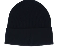Cuff Beanies-Djinns Basic Beanie Merino Fine Rib Black Cuff -