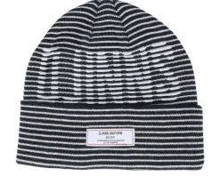 Cuff Beanies-Djinns Basic Beanie Stripeshadow Black/White Cuff -