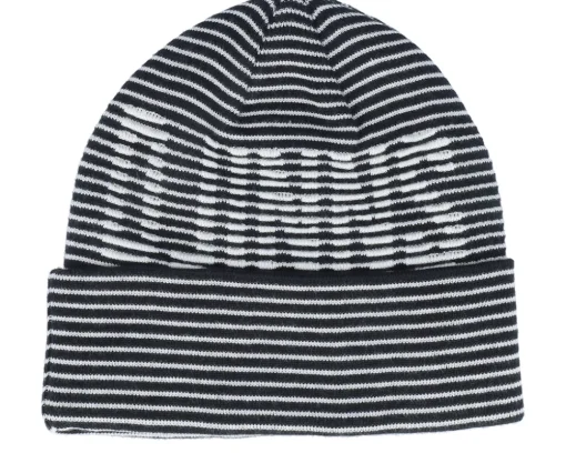 Cuff Beanies-Djinns Basic Beanie Stripeshadow Black/White Cuff -