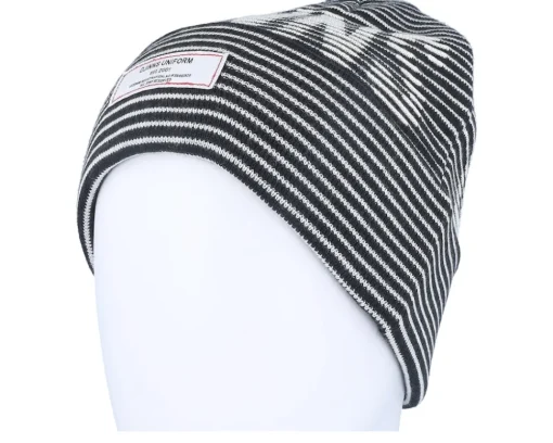 Cuff Beanies-Djinns Basic Beanie Stripeshadow Black/White Cuff -