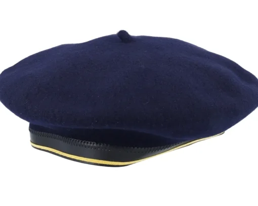 Fashion MJM Hats Basque Wool Navy Beret -