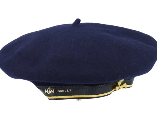 Fashion MJM Hats Basque Wool Navy Beret -