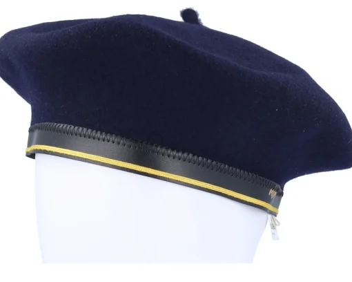Fashion MJM Hats Basque Wool Navy Beret -