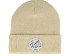 Hot Santa Cruz Beanie Contour Bubble Dot Calico Cuff - Beige