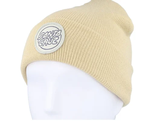 Hot Santa Cruz Beanie Contour Bubble Dot Calico Cuff - Beige