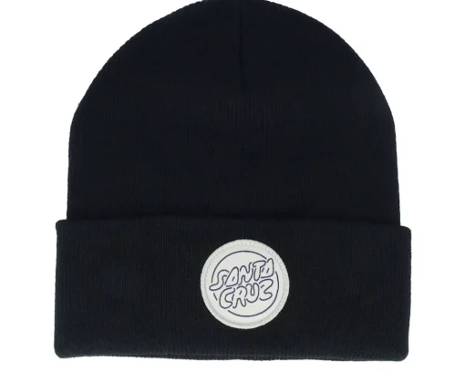 Hot Santa Cruz Beanie Contour Bubble Dot Calico Cuff - Beige