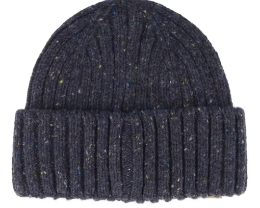 Cuff Beanies-Stetson Beanie Donegal Wool Navy Cuff -