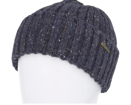 Cuff Beanies-Stetson Beanie Donegal Wool Navy Cuff -