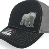 Trucker-Wild Spirit Bear Engraved 112 Split Black/Charcoal Trucker -