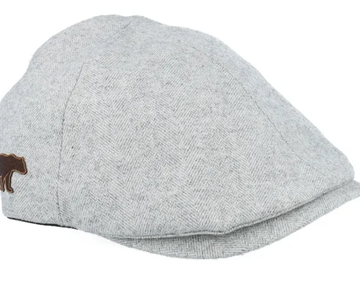 Fashion Wild Spirit Bear Patch Light Grey Ivy Flat Cap -