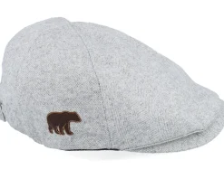 Fashion Wild Spirit Bear Patch Light Grey Ivy Flat Cap -