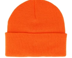Outdoor | Cuff Beanies-Hunter Bear Prints Orange Fold Beanie -