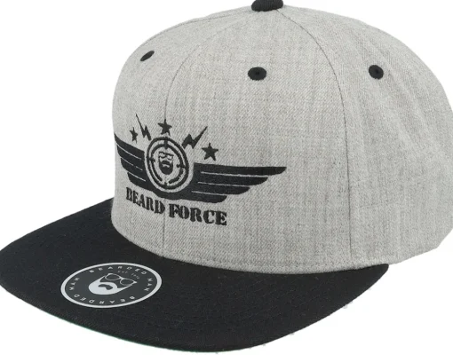 Snapback-Bearded Man Beard Force Grey/Black Snapback -