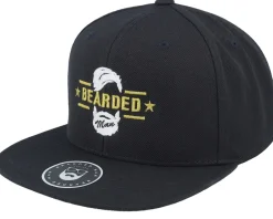 Snapback-Bearded Man Beard Logo Black Snapback -
