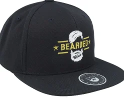 Snapback-Bearded Man Beard Logo Black Snapback -