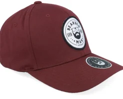New Bearded Man Beard Logo R Wooly Combed Maroon Flexfit - Red