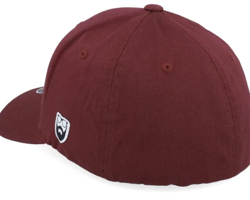 New Bearded Man Beard Logo R Wooly Combed Maroon Flexfit - Red