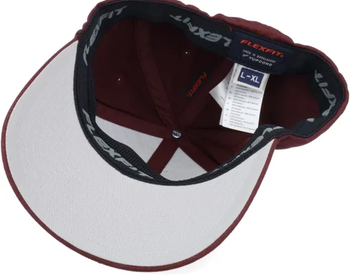 New Bearded Man Beard Logo R Wooly Combed Maroon Flexfit - Red