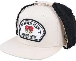 Earflap-Bearded Man Bearded Boxing Gym Canvas Beige/Black Earflap -