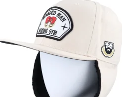 Earflap-Bearded Man Bearded Boxing Gym Canvas Beige/Black Earflap -