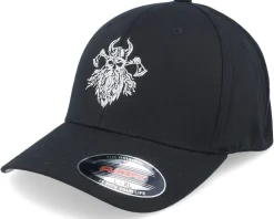Flexfit-Vikings Bearded Skull Axe Wooly Combed Flexfit - Black