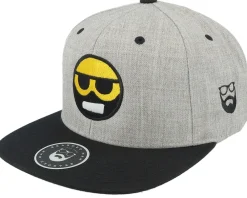 Snapback-Bearded Man Bearded Smiley Grey/Black Snapback -