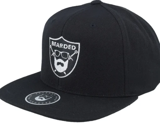 Snapback-Bearded Man Bearded Sword Badge Black Snapback -