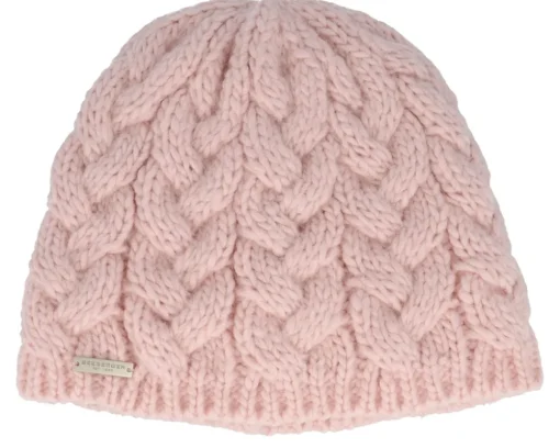 Traditional Beanies-Seeberger Beautiful Cabl knit Beanie - Pink