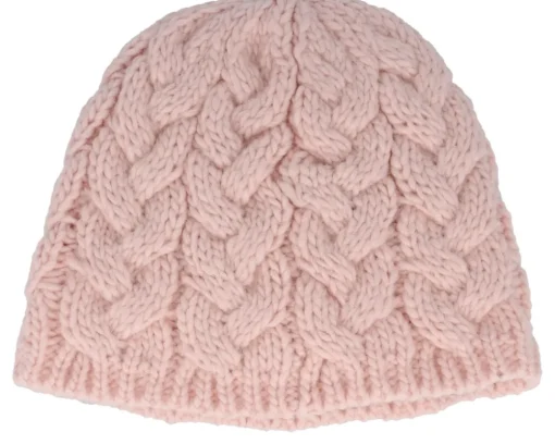 Traditional Beanies-Seeberger Beautiful Cabl knit Beanie - Pink