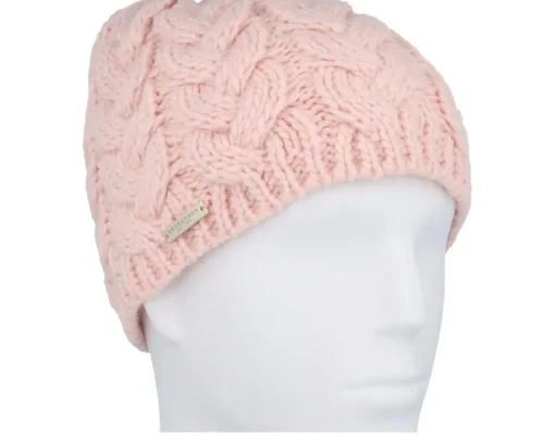 Traditional Beanies-Seeberger Beautiful Cabl knit Beanie - Pink