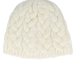 Knitted Beanies-Seeberger Beautiful Cabl Off Knit Beanie - White
