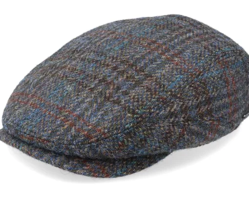 Hot Stetson Belfast Driver Cap Harris Tweed Navy Flat Cap -