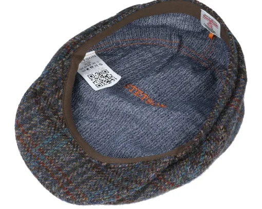Hot Stetson Belfast Driver Cap Harris Tweed Navy Flat Cap -
