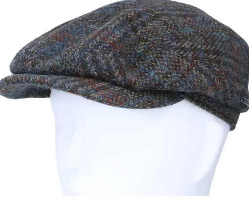 Hot Stetson Belfast Driver Cap Harris Tweed Navy Flat Cap -