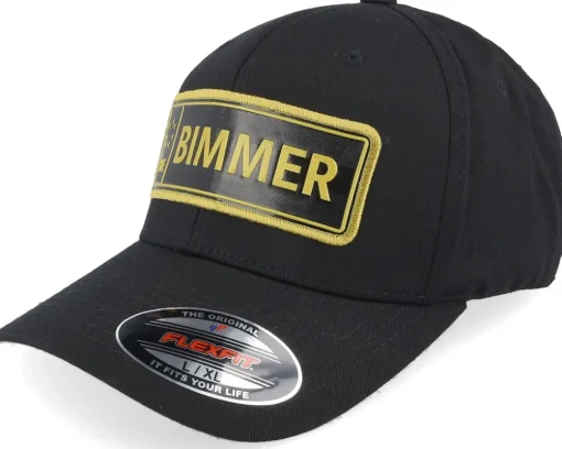 Clearance Iconic Bimmer Gold License Plate Black Flexfit -