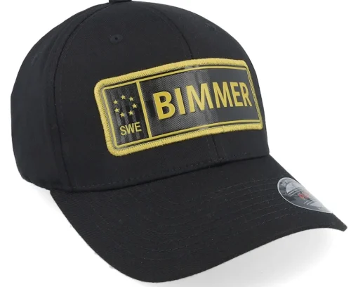 Clearance Iconic Bimmer Gold License Plate Black Flexfit -