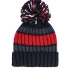 Discount Beechfield Black Cherry Hygge Striped Pom -