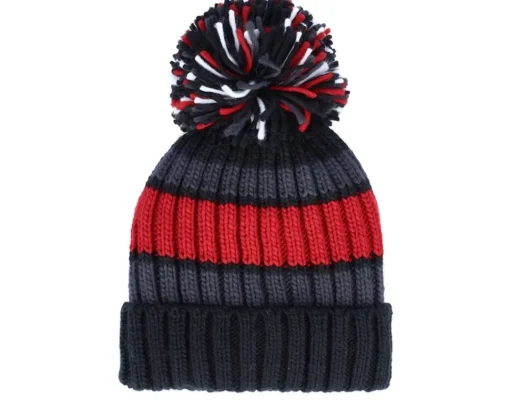Discount Beechfield Black Cherry Hygge Striped Pom -