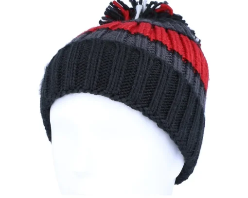 Discount Beechfield Black Cherry Hygge Striped Pom -