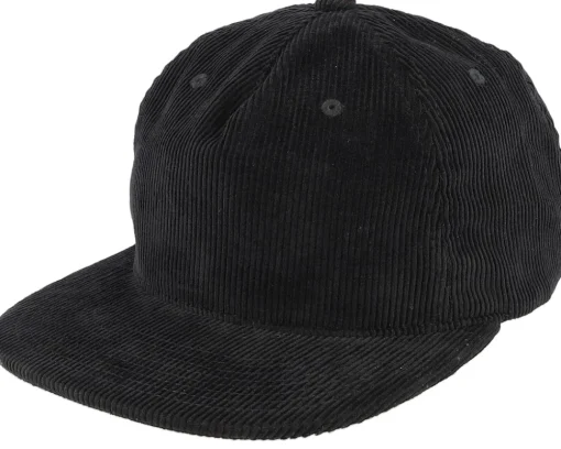 Snapback-Equip Cord 5-panel Halfmoon Snapback - Black