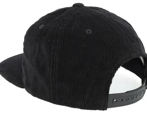 Snapback-Equip Cord 5-panel Halfmoon Snapback - Black