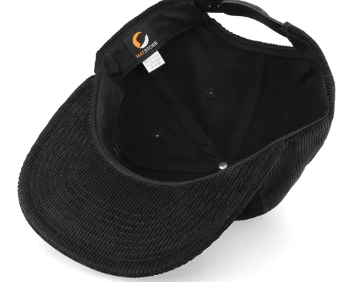 Snapback-Equip Cord 5-panel Halfmoon Snapback - Black