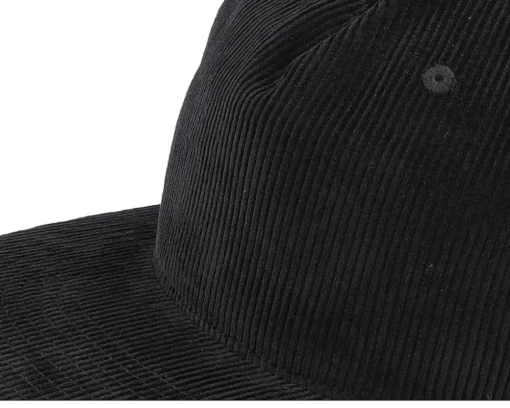 Snapback-Equip Cord 5-panel Halfmoon Snapback - Black