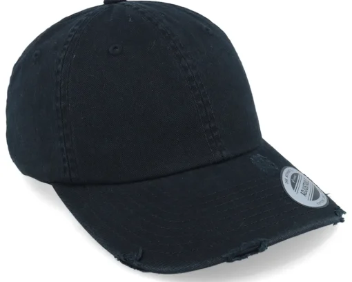Sale Yupoong Black Destroyed Dad Cap -