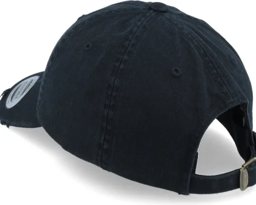 Sale Yupoong Black Destroyed Dad Cap -