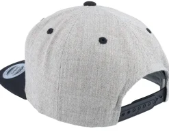 Snapback-Skillfish Black Fish Hook Logo Heather Snapback - Grey