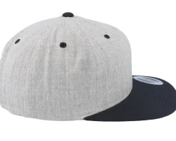 Snapback-Skillfish Black Fish Hook Logo Heather Snapback - Grey