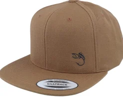 Snapback-Skillfish Black Fish Hook Logo Heather Snapback - Grey