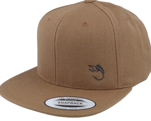 Snapback-Skillfish Black Fish Hook Logo Heather Snapback - Grey
